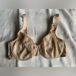 Cacique Women’s Cream Lace Overlay non-molded Underwire Bra 40DD adjustable